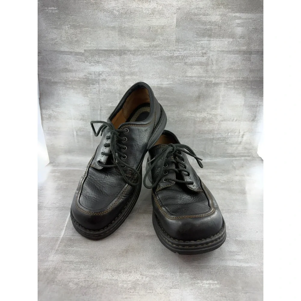 Born Men Black Leather Moc Toe Oxford Lace Up Shoes Sz 11.5 US 45.5 EU